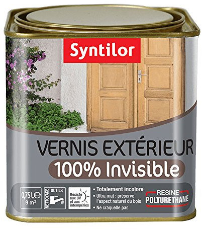 Syntilor - Vernis Extérieur 100% Invisible Incolore Ultra Mat 0,75L