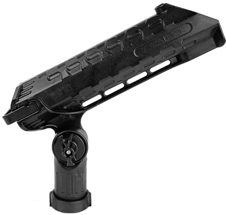 YakAttack AR Tube Rutenhalter mit LockNLoad Track Mount | Spinn- und Wurfrute kompatibel | Marine Grade Polymer | Angeln Kajak Track Mount Zubehör