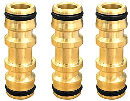 TheFitLife GARDEN HOSE BRASS CONNECTORS, QUICKLY CONNECT TWO EXPANDABLE GARDEN HOSE TOGETHER WITHOUT LEAKING, SUITABLE TO UK STANDARD HOSE FITTING, PACK OF 3