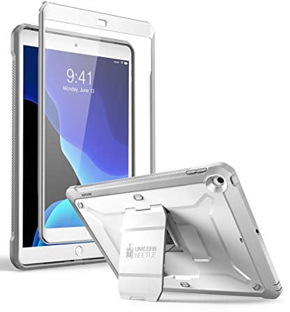 SUPCASE for iPad 9th Generation Case with Screen Protector (Unicorn Beetle Pro), [Built-in Stand] Heavy Duty Rugged Protective Case for iPad 10.2 9th / 8th / 7th Generation (2021/2020/2019), White