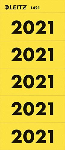 LEITZ Ordner-Inhaltsschild 'Jahreszahl 2021', gelb