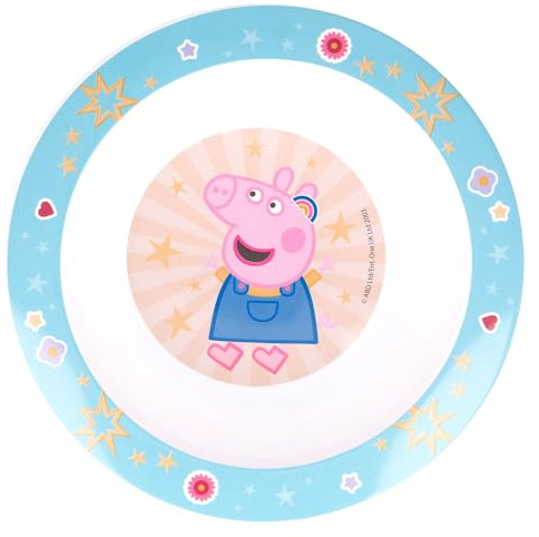 Stor Kinderschüssel Peppa Wutz 1024ml - Mikrowellengeeignet, Kunststoff, Ergonomisches Design für Kinder