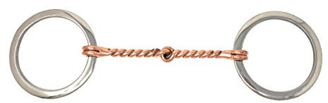 Professional Equine Horse Trense aus Edelstahl, 14 cm, gedrehtes Kupfer, 7,6 cm, lose Ringnägel 3515C