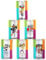 I LOVE FANCY DRESS Vasos de cristal para beber, vasos de dibujos animados, vasos coloridos para niños con diseños de personajes de dibujos animados (paquete de 6)