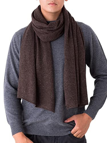 Prettystern 100% Kaschmir-Wolle 200cm Langer Damen-Schal Strickschal Winter Herbst Stola Mix Braun