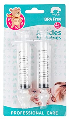 Petipeton Nasal Syringe Baby Nasal Aspirator - Decongester - Nose Cleaner - BPA & Phthalate Free - Transparent - Silicone Tips - Infant