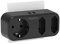 TESSAN Doppelstecker für Steckdose, Mehrfachsteckdose mit 2 USB, Mehrfachstecker für Steckdose, Steckdosenadapter 3 Fach mit USB Ladegerät Kompatibel mit Phone und Haushaltsgeräte, Schwarz
