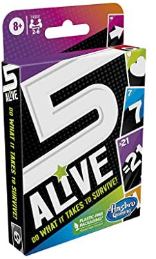 Hasbro Gaming 5 Alive, para niños, Divertido Juego para Toda la Familia, Juego de Cartas para 2 a 6 Jugadores, Edad Mayores de 8 años
