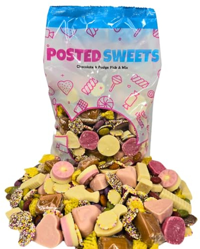 Posted Sweets 700g CHOCOLATE & FUDGE BAG OF PICK & MIX SWEETS - Large Classic Retro Candy Selection Pick n Mix - Gift Bag - Perfect Movie Night Hamper, Treats for Kids, Adults, Birthday Gifts