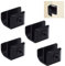 UFURMATE Glass Cabinet Door Knob, 4Pcs Black Zinc Alloy, Fit for 3-5mm Glass (Square)