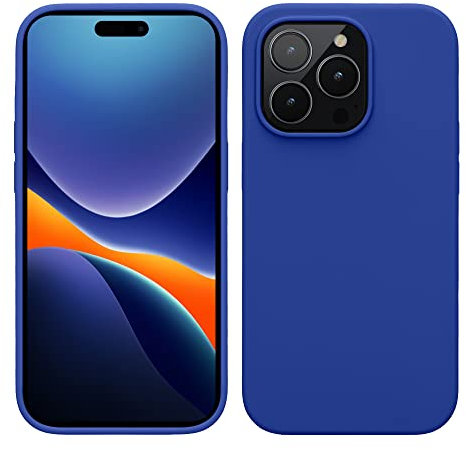 kwmobile Case for iPhone 14 Pro Case - Slim Soft TPU Silicone Cover - Works with Wireless Charging - Baltic Blue