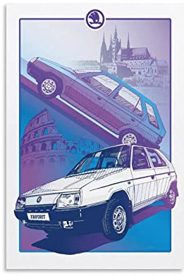 Auto-Poster Skoda Favorit, Leinwand-Kunst, Poster und Wandkunst, Bilddruck, modernes Familien-Schlafzimmer, Deko-Poster, 40 x 60 cm