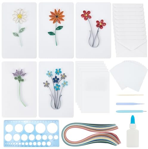 WEBEEDY Papier Quilling Kit Quilling Papier Schablonen DIY Tool Kit mit 3 in 1 Papier Quilling Template Board für Grußkarten Making Manuscript Paper für Dekorative Karte Geschenke zu Weihnachten