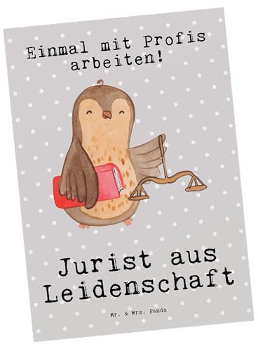 Mr. & Mrs. Panda Grußkarte Jurist Leidenschaft - Geschenk, Ansichtskarten, Jura Studium, Postkarte, Anwalt, Master Of Laws, Fotokarte, Spruch, Postkarten, Kunstkarten