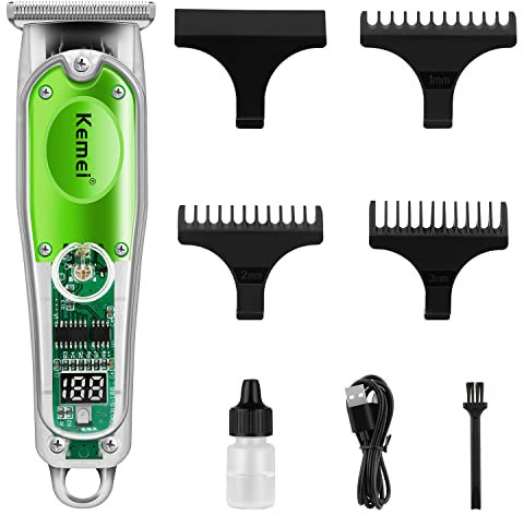 KEMEI Cortapelos para hombre, cortapelos inalámbricos para corte de pelo, cortapelos profesionales, cortadoras de pelo inalámbricas recargables por USB, km-322
