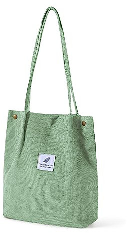 NOKDAL Cord Tasche Damen Umhängetasche Groß Damen Shopper Bag Tasche Stoff Tote Bag Canvas Shopper Stoff Handtasche Schultertasche Aesthetic Tasche für Tasche für Schule Mom Bag und Alltag Beutel