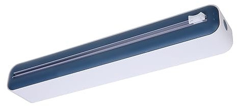 Cling Film Cutter and Dispenser, Iceten Plastic Wrap Dispenser with Cutter, Kitchen Foil Cutter, Foil Cling Film and Kitchen Roll Holder Dispenser for Home Kitchen, Restaurant (5 x 5 x 32 cm-Blue)