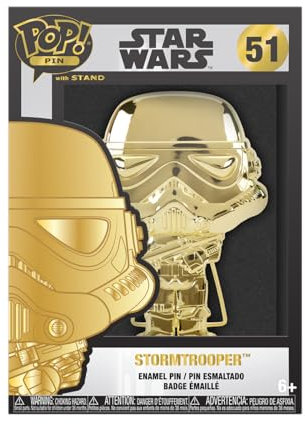 Funko Large Pop! Enamel Pin - The Mandalorian - Star Wars: Dark Side - Stormtrooper Neon - Star Wars: The Mandalorian - Emaille-Nadeln - Niedliche Brosche Zum Sammeln - Für Rucksäcke & Taschen