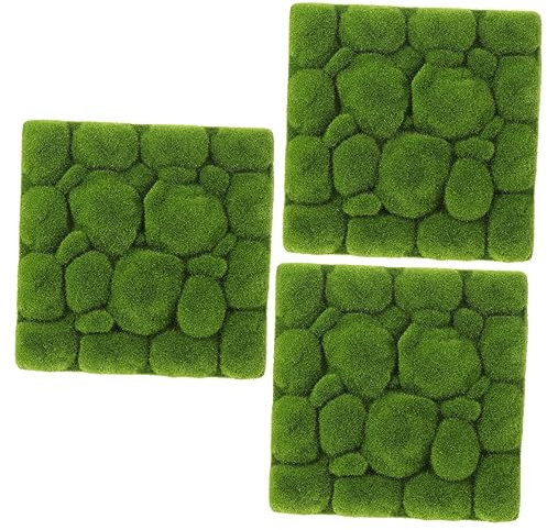 HOMSFOU 3 STK Simulierter Moosschaum Simulation Moossteinschaumplatte Grüne Moosmatten Kunstrasen Wanddekoration Moosmatten Für Die Dekoration Wanddekorplatte Kirschdekor Künstlich Drinnen