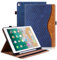 Vkooer Case for iPad 9th / 8th / 7th Generation with Pencil Holder 10.2-inch 2021/2020/2019, 10.5'' iPad Air 3/Pro 2017 Leather Folio Cover with Auto Sleep/Wake Multi Angle Stand - Dark blue