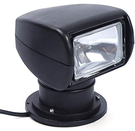 panfudongk Projecteur de recherche 12 V 100 W pour yacht - Noir - Télécommande - Étanche - Orientable à 360 ° - Flux lumineux : 2500 lm