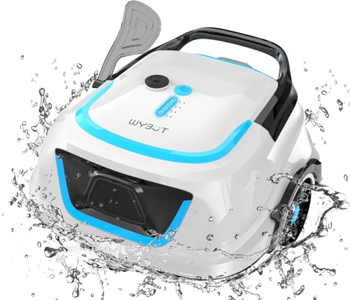 WYBOT Poolsauger, Poolroboter Akku 120 Mins Reinigung, Zweischicht-Filtersystem LED-Anzeigen Kabelloser Poolroboter mit 2,5-Stunden-Schnellladung für Flachem Boden Pool