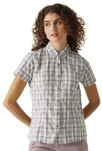 Regatta Chemise à manches courtes Mindano VIII pour femme, Carreaux bleus, 42
