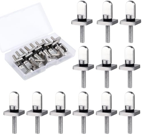 PEUTIER 8 Tornillos de Aleta de Acero Inoxidable 316, Tornillos de Aleta para Tabla de Surf con Juntas Tóricas Tabla de Remo Reemplazo de Aletas para Tabla de Remo Sup Longboard Surf Accesorios