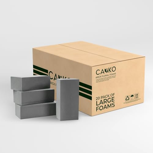 Caliko Dry Brick Box of 20 Floral Foam | Ideal for Room Decor, Floristry Displays and Designs |Perfect for Wedding Decor & Funeral Arrangements | Florist Foam as Flower Arranging Accessories.