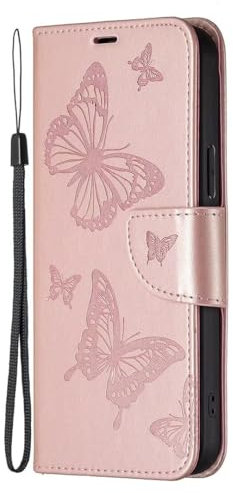 FMPCUON Cover per iPhone 14 Pro,Pelle PU Portafoglio Custodia a Libro in Pelle Protettiva per iPhone 14 Pro,Flip Caso Custodia iPhone 14 Pro Case,Oro