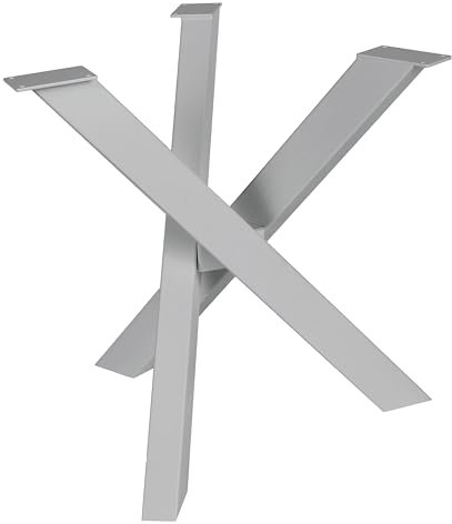 Tischgestell Spider Design Kreuzgestell Schwerlast massiv Tischkufen Stahl Tischbeine Metall DIY Schreibtisch (Grau)