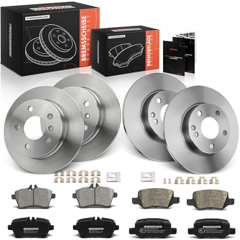 Frankberg Bremsensatz inkl. 4x Bremsscheiben + 8x Bremsbeläge Vorne Hinten | Kompatibel mit A-Klasse W169 A 150 A 160 A 160 CDi 2004-2012 Replace# 1694201120, 1694200320