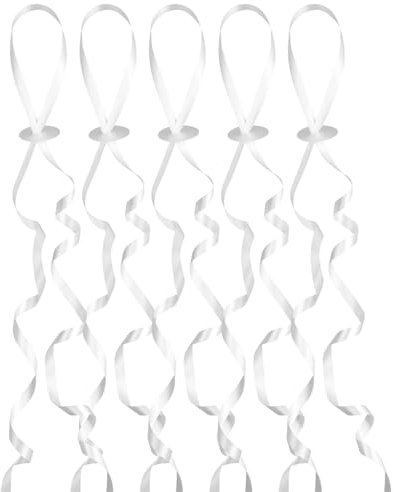 UYRVAPE 50pcs Ballonband für Machen Luftballon Girlande, Ballonverschlüsse Helium mit Schnur, Weiß Luftballon Verschluss, Luftballon Schnur mit für Hochzeitsfeier, Geburtstag, Party