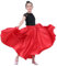 Baisdan Gonna per Danza del Ventre per Ragazze, Gonna Lunga in Raso Cerchio Completo per Danza del Ventre, Costume da Ballo Flamenco,Rosso 8-12 Anni
