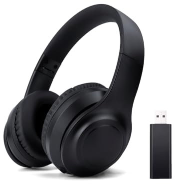 Cuffie TV Bluetooth Pieghevoli Con Cancellazione Attiva Del Rumore, Microfono, Audio Hi-Fi e Bassi Profondi - Over-Ear Senza Fili Per Adulti E Anziani