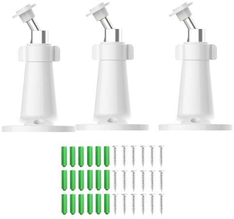 [3er Pack] Kompatibel mit EufyCam 2C/2C Pro/2 Pro/E20/E40 und Google Nest Cam Wandhalterung- Wetterfest, 360 Grad drehbar, sichere und einfache Installation für den Innen- und Außenbereich- Weiß