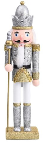 Glitter Soldier | Christmas Nutcracker Soldier | Gold Silver Figurines Figures Nutcracker Decoration | 30cm/12inch Nutcracker Figures Holiday Christmas Decorations | Wooden Nutcracker Soldier
