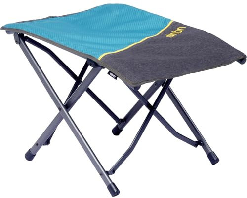 Uquip Beinauflage Finley Petrol I klappbare Fußablage für Faltstühle I mit 100 kg Traglast I tragbarer Fußhocker für Camping, Wandern, Festivals & Reisen I auch als Campinghocker nutzbar