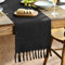 Artoid Mode Schwarz Landhausstil Quasten Tischläufer, Waschbar Küche Tisch Dekoration Party Geburtstag Hochzeit Dekor 33x143 cm