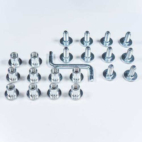 21-teiliges Verbindungs-Set aus Stahl mit Oberflächenschutzbehandlung mit hoher Garantie M6 x 15 mm Schraubverbinder für Küchenschränke mit 4mm Sechskantschlüssel (Kit563)
