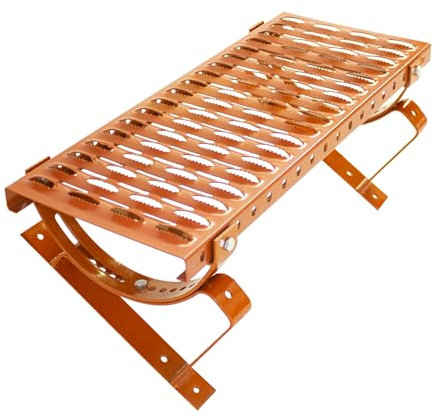 Decket Laufrost für Dach & Schornstein, Komplettset Typ U mit Dachtritt, Haltern, Befestigungen & Befestigungsschrauben, Trittfläche zur Bewegung auf dem Dach, Laufgitter, 80 cm Länge, Ziegelrot