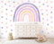 Wally Fox - Wandsticker Kinderzimmer Deko - Wandtattoo Mädchen - Wanddeko, Wandsticker Punkte, Kreise - Lila Regenbogen L + 50 Stück Punkte/Tupfen