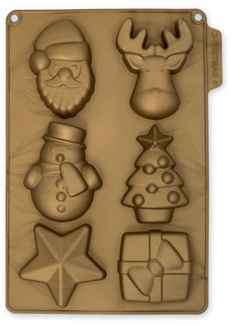 CÉCOA • Moule à Gâteau de Noël • 6 Mini Mix • 100% Silicone • Moule à Chocola de Noël • Haute Qualité • Anti-Adhésif • Sans BPA • Cuisson Parfaite et Démoulage Facile