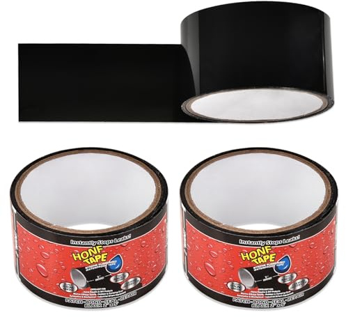 kingsea 2 Pack Self Welding Tape Black,5cm×150cm Repair Adhesive Tape for Water Pipe,Plastic,PVC,Waterproof Tape for Sealing