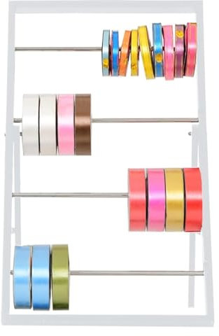 JIURUOZ Organizzatore di Nastri, Rastrelliera per Bobine, Porta-nastri da scrivania, porta-sciarpe salvaspazio in metallo, for piccole stanze artigianali/casa(White)