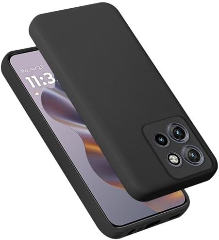 Cadorabo Hülle kompatibel mit Motorola Moto Edge 50 Neo Hülle Silikon Handyhülle für Moto Edge 50 Neo Case aus flüssigem Silikon- Kratzfeste und stoßfeste dünne TPU Schutzhülle - Liquid SCHWARZ