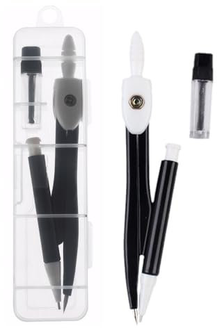 HSYTEK Compas à réglage rapide - Dessin de haute précision jusqu'à 240 mm - Pièces de rechange et mines incluses - Noir