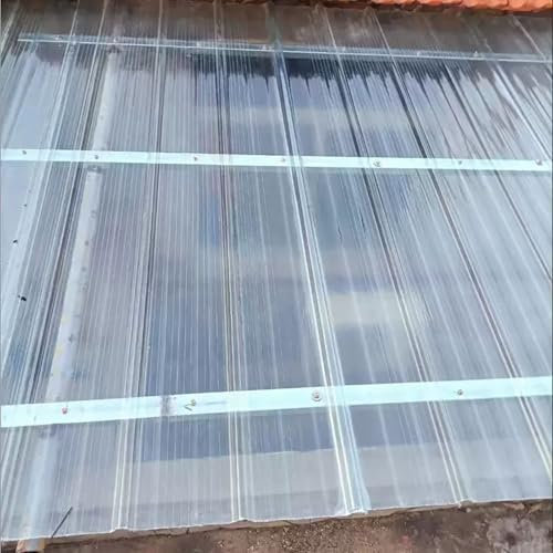 Planchas Transparentes Tejados,2mm Hojas De Techo Corrugado,Placa Ondulada FRP Para Exteriores,Paneles Para Tejado Resistentes Al Impacto,Plancha Transparente Anti-UV (0.9×1m/35×39in,1pcs)