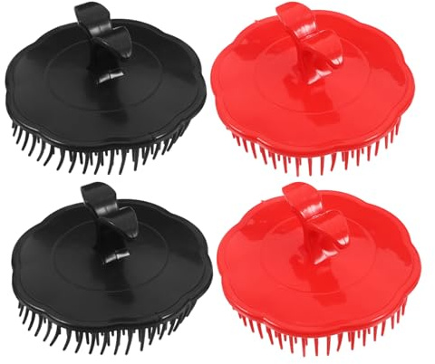 VALICLUD 4 Stück-pack Runde Haarwaschbürsten aus Kunststoff für Kopfhautmassage und Haarentwirrung Weiche Massagebürste für Büro und Reise