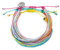 SINGULARU - Set 3 Bracciali Color Rainbow. Acciaio e cordoncino. Gioielli da donna.